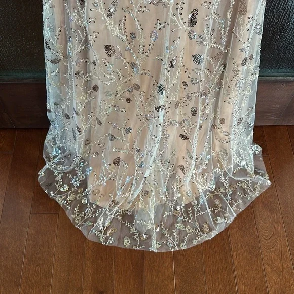 Mac Duggal 68049 Nude Embellished Sleeveless Lace Up Gown 4 NEW $498 - Picture 7 of 11